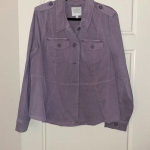 TORRID LIGHT PURPLE TWILL PEPLUM UTILITY JACKET